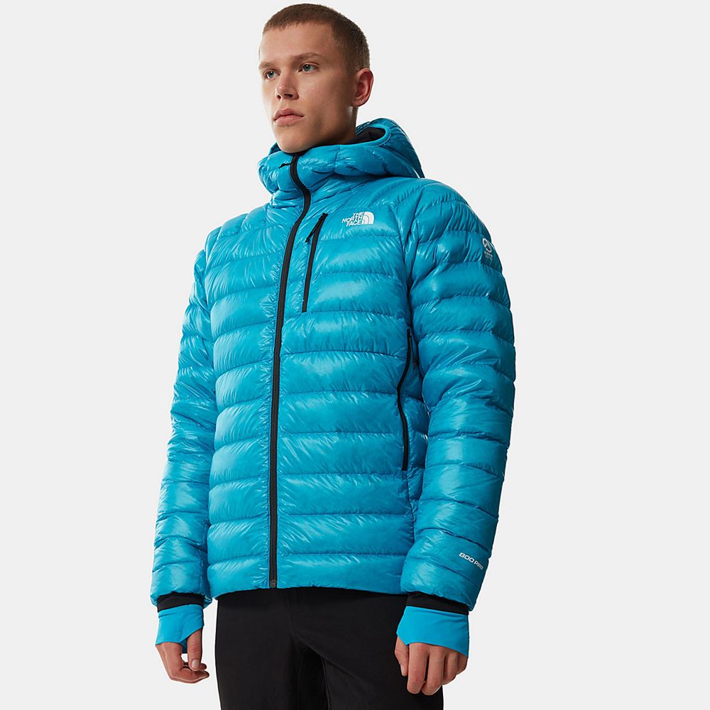 The North Face Winter Jacket Mens Australia - The North Face Summit Hooded Blue Mountaineering (BKW-